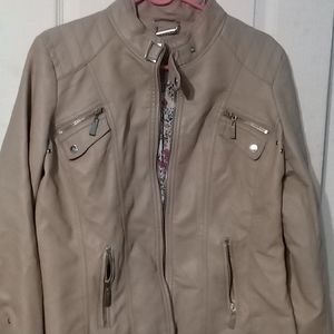 Pink faux leather jacket